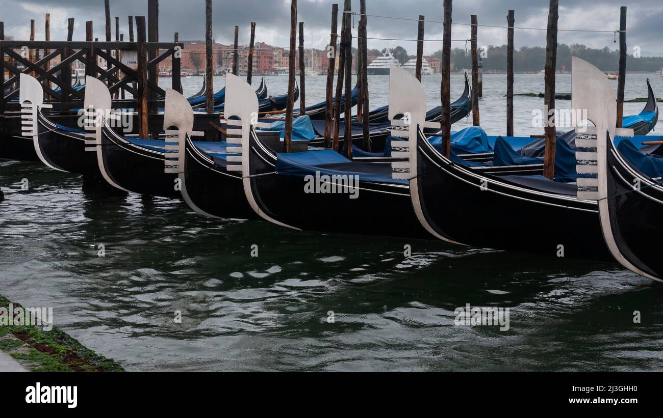 Venezia; gondole; Venezia; Italia Foto Stock