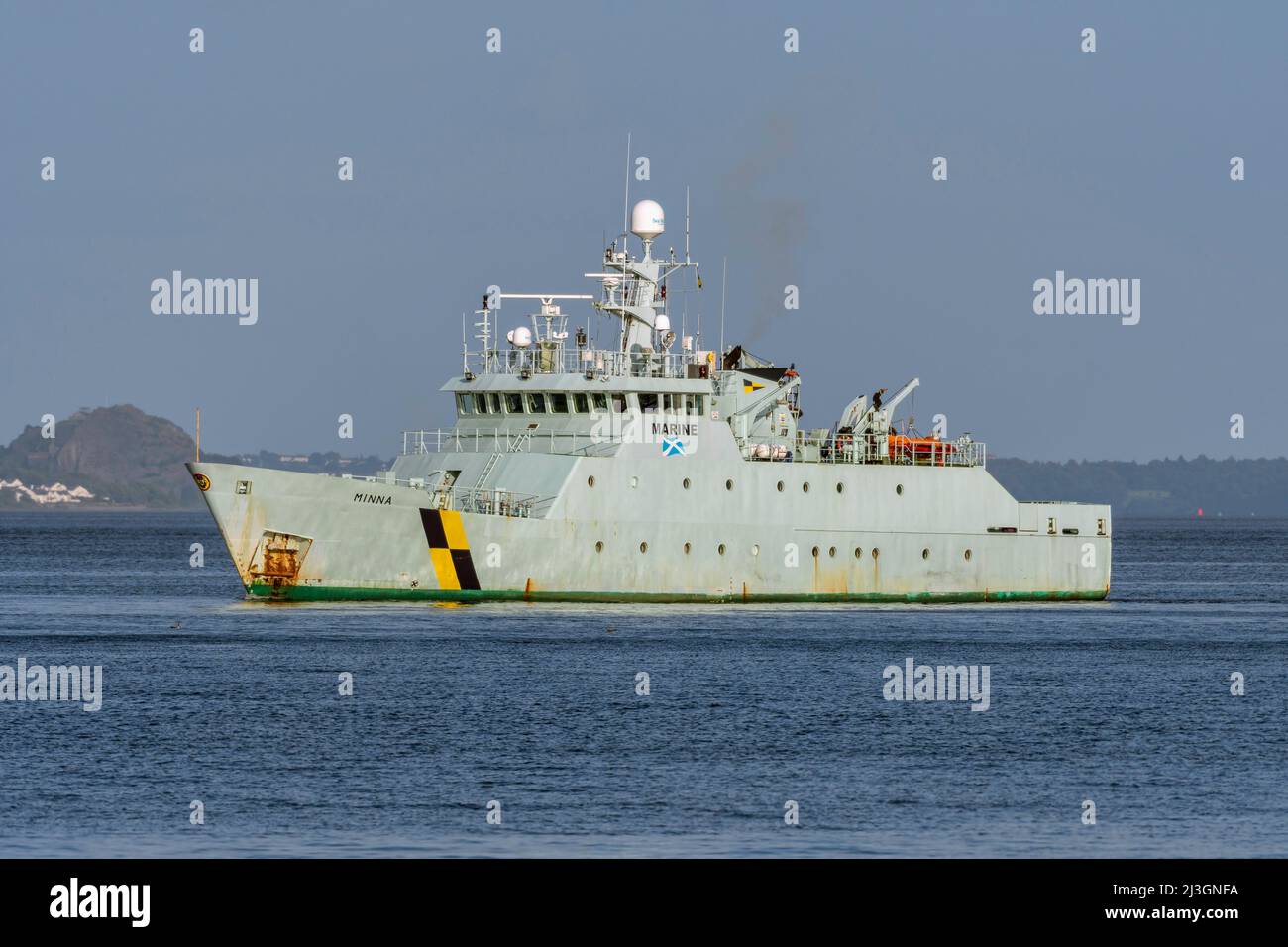 Minna è una nave per la protezione della pesca gestita dalla direzione della Scozia marina - agosto 2019. Foto Stock