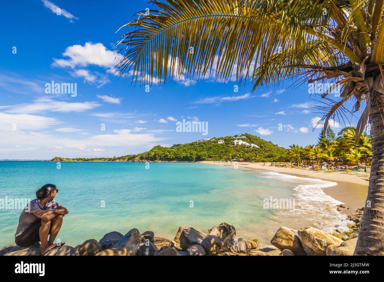 Francia, piccole Antille, Antille francesi, Saint-Martin, Grand-Case, Friar's Bay Beach Foto Stock