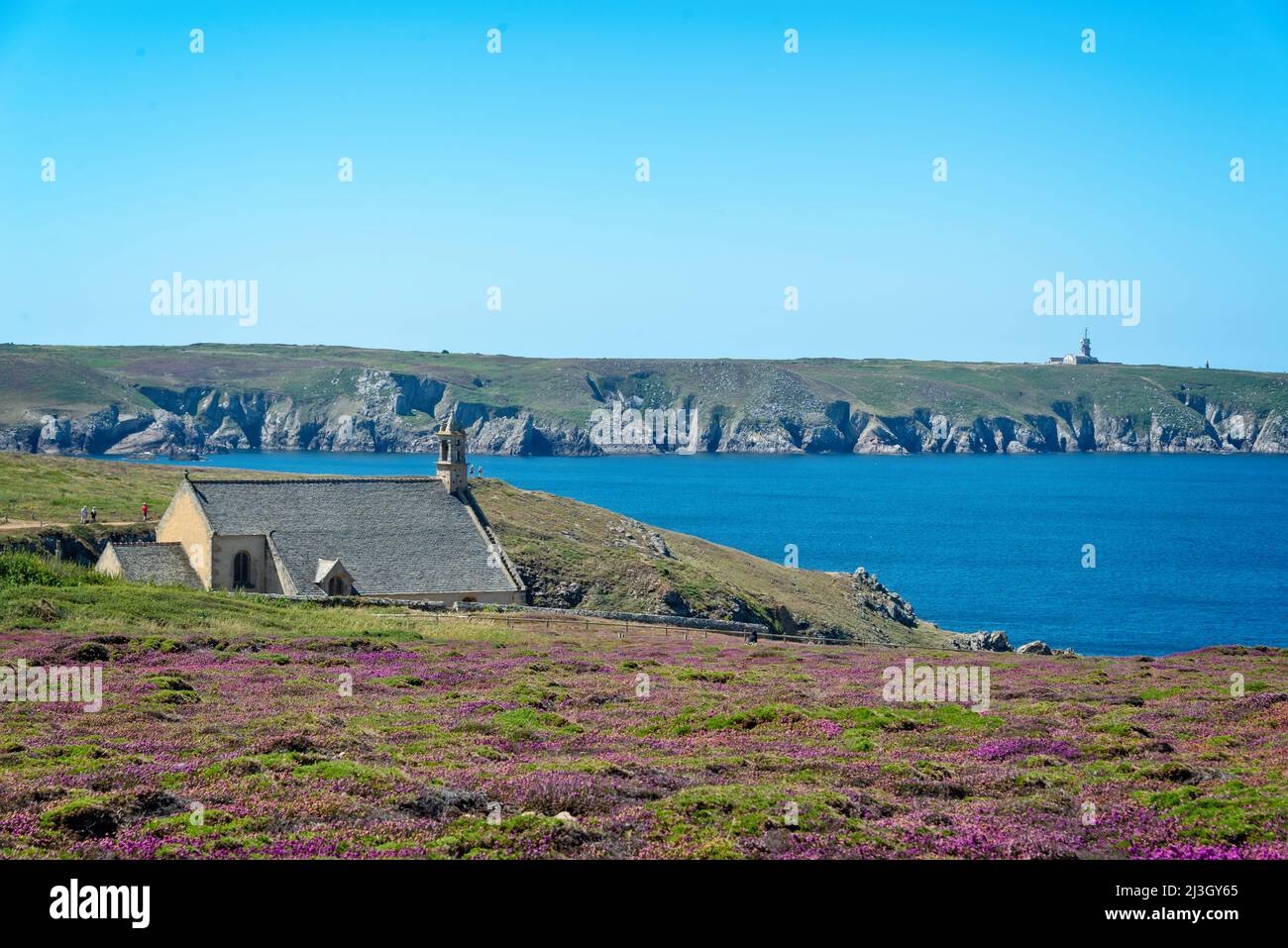 La costa atlantica alla Pointe du Raz a Cap Sizun, nel Finistère, Britanny, Francia Foto Stock