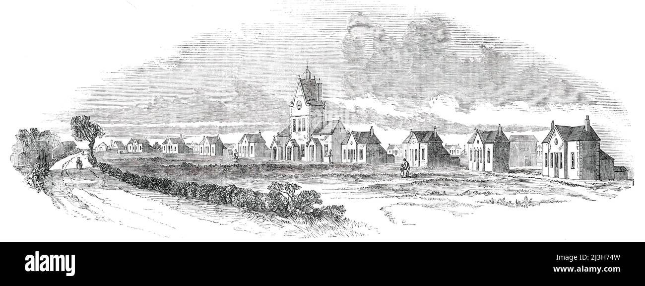 Minster Lovel, Oxfordshire, 1850. "Comprendiamo che due o tre dei beneficiari della tenuta di Minster Lovel stanno viaggiando nel paese sollecitando gli abbonamenti, al fine di procedere a Chancery, per evitare gli sfratti minacciati il mese prossimo. Essi hanno anche pubblicato un memoriale, mostrando..."che il suolo di tali allottamenti... era così estremamente fallo ed esausto, che i vostri memorialisti hanno faticosamente e incessantemente faticato, e non sono stati in grado di ottenere da esso una sufficienza dei più comuni necessari di sussistenza. Che il detto Feargus o'Connor, Esq., ha chiesto un Foto Stock