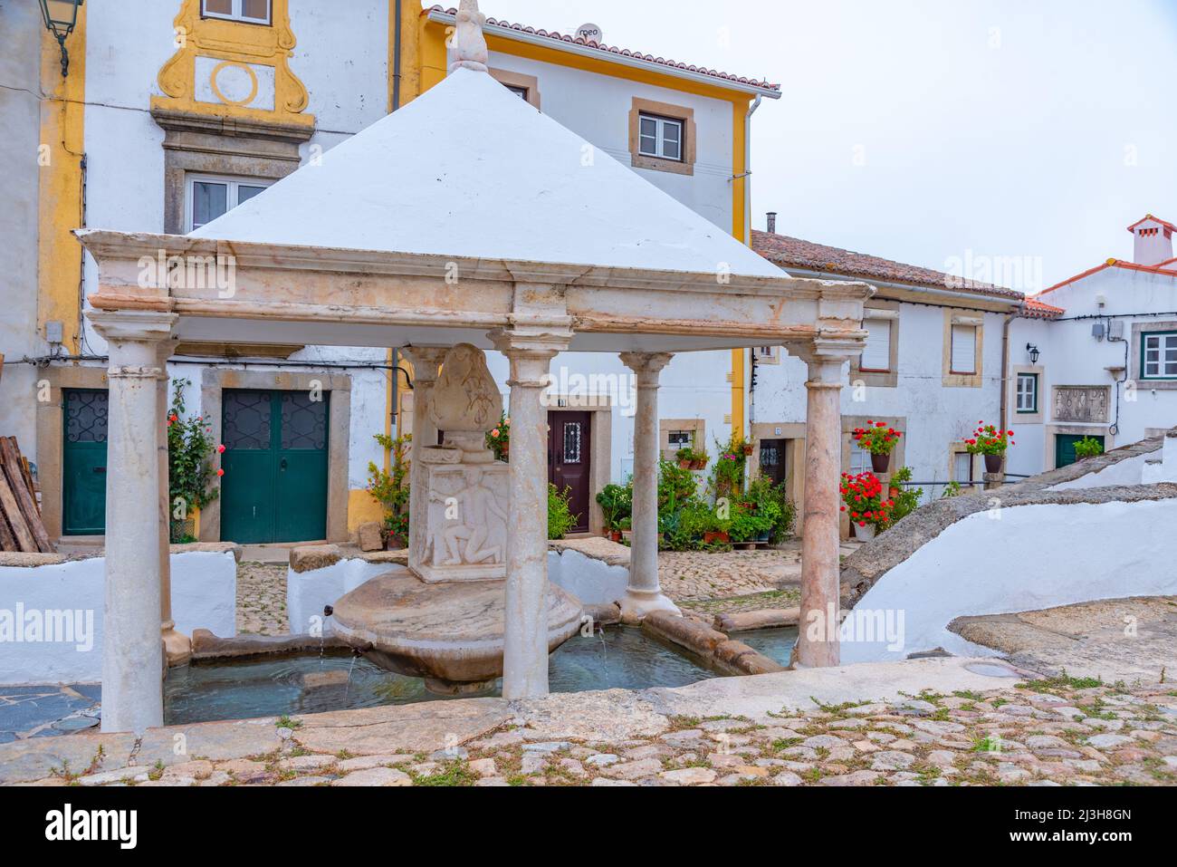 Fonte da vila primavera a Castelo de vide città in Portogallo. Foto Stock