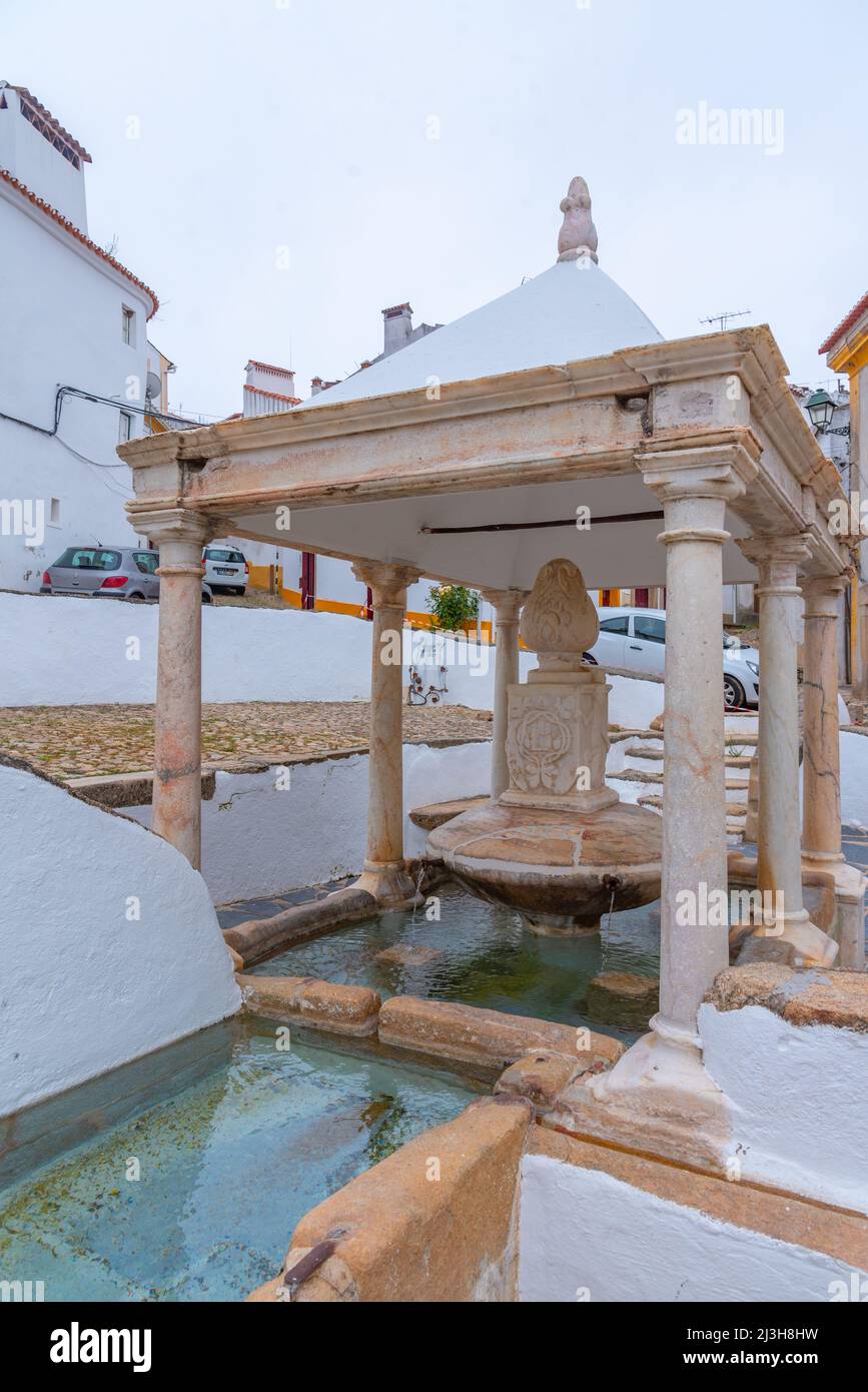 Fonte da vila primavera a Castelo de vide città in Portogallo. Foto Stock