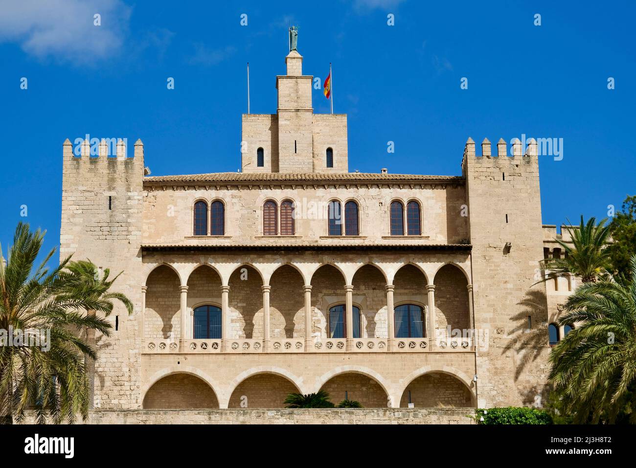 Spagna, Isole Baleari, Maiorca, Palma di Maiorca, il Palazzo reale di Almudaina Foto Stock