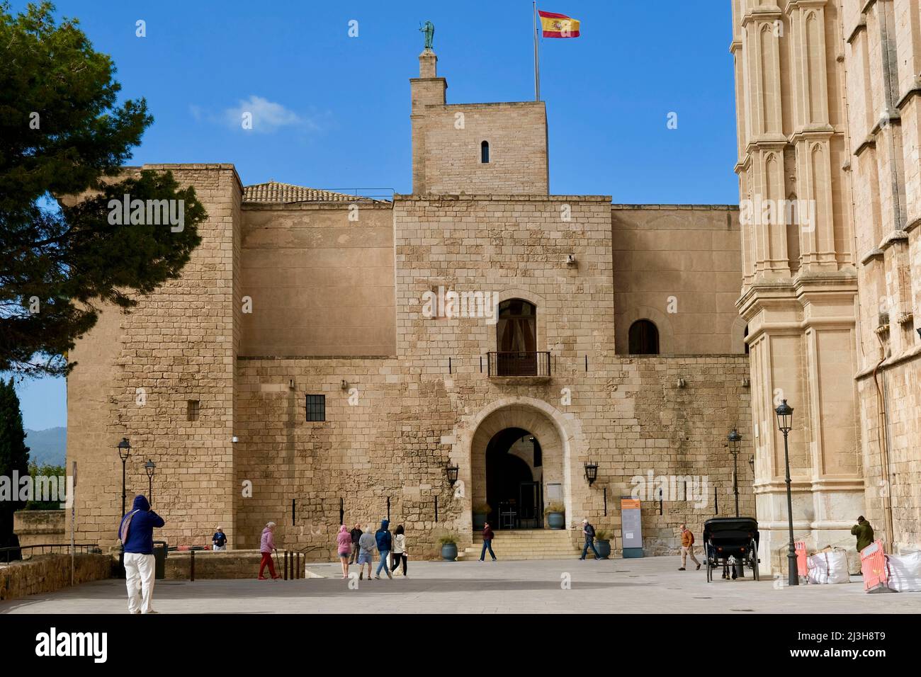 Spagna, Isole Baleari, Maiorca, Palma di Maiorca, il Palazzo reale di Almudaina Foto Stock
