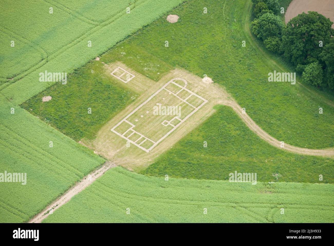 Sito di una villa romano-britannica datata dalla fine del 1st d.C. agli inizi del 5th secolo, Essex, 2015. Foto Stock