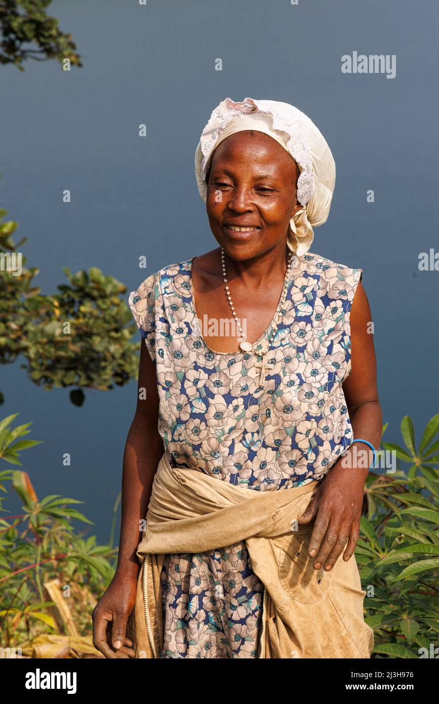 Uganda, distretto di Rubirizi, Katunguru, ritratto donna Foto Stock