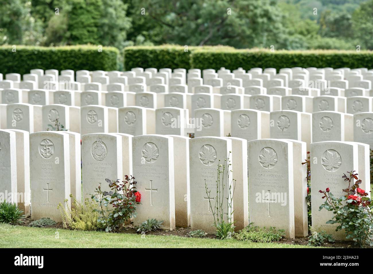 Francia, Seine-Maritime, Dieppe, il cimitero militare Vertus a Hautot sur Mer Foto Stock