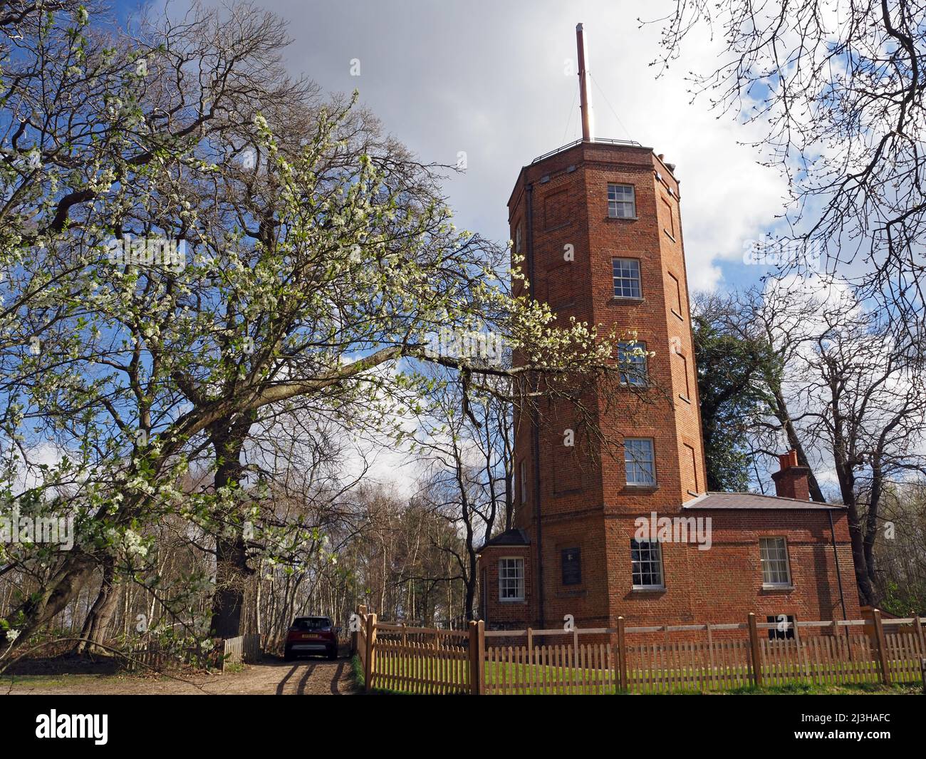 Semaphore Tower a Wisley e Ockham Common, Chatley Heath, Surrey, Regno Unito. Foto Stock