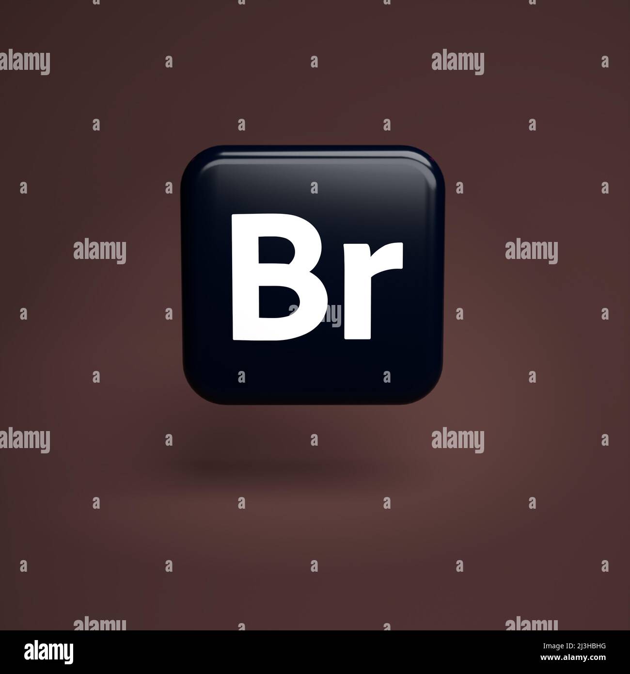 Logo del file manager e dell'applicazione per la gestione degli assetti digitali Adobe Bridge (parte della Creative Cloud Apps Suite) che si aggirano su un backg senza problemi Foto Stock