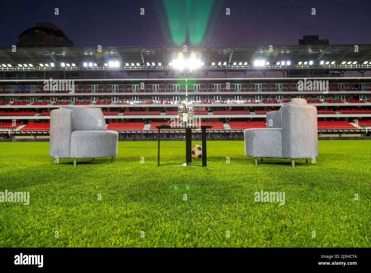 Vista dello stadio uno di Estudiantes de la Plata dal campo da gioco Foto Stock