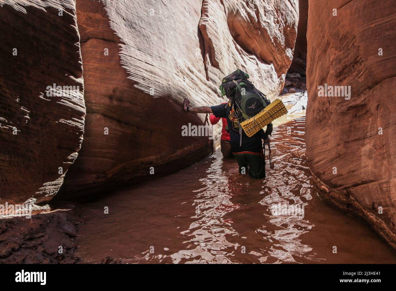 Buckskin Gulch, un canyon slot con drenaggio intermittente in Arizona Foto Stock