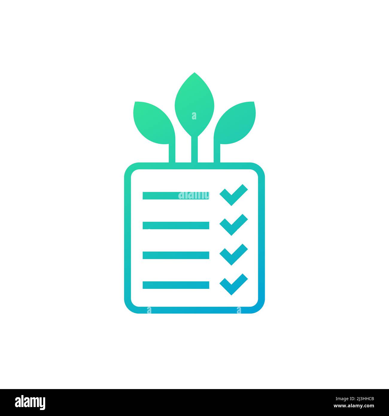 icona ecologia con un elenco di controllo Illustrazione Vettoriale