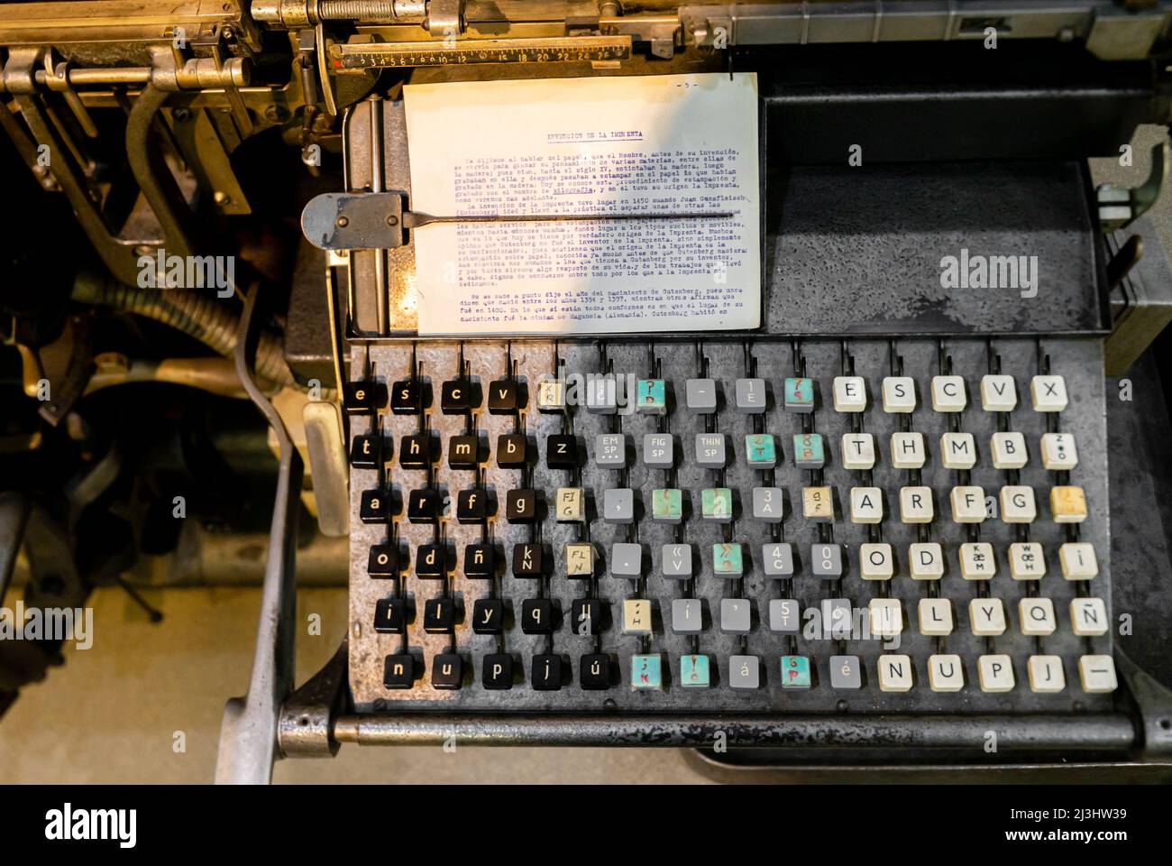 Linotipo Intertype C4, 1947. Una macchina di testo di fonderia Foto Stock