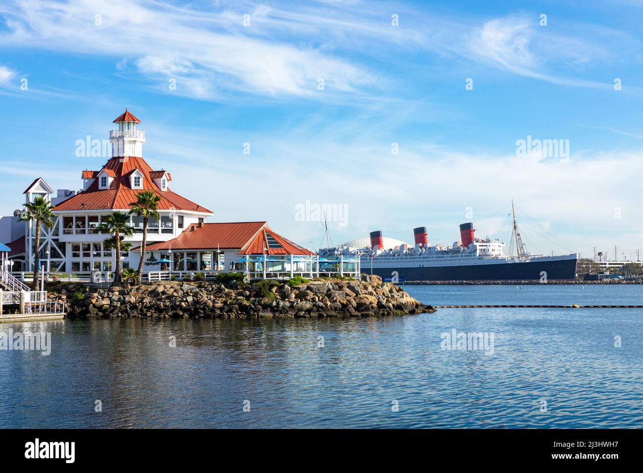 Shoreline Village a Rainbow Harbor a Long Beach, California. USA. Foto Stock