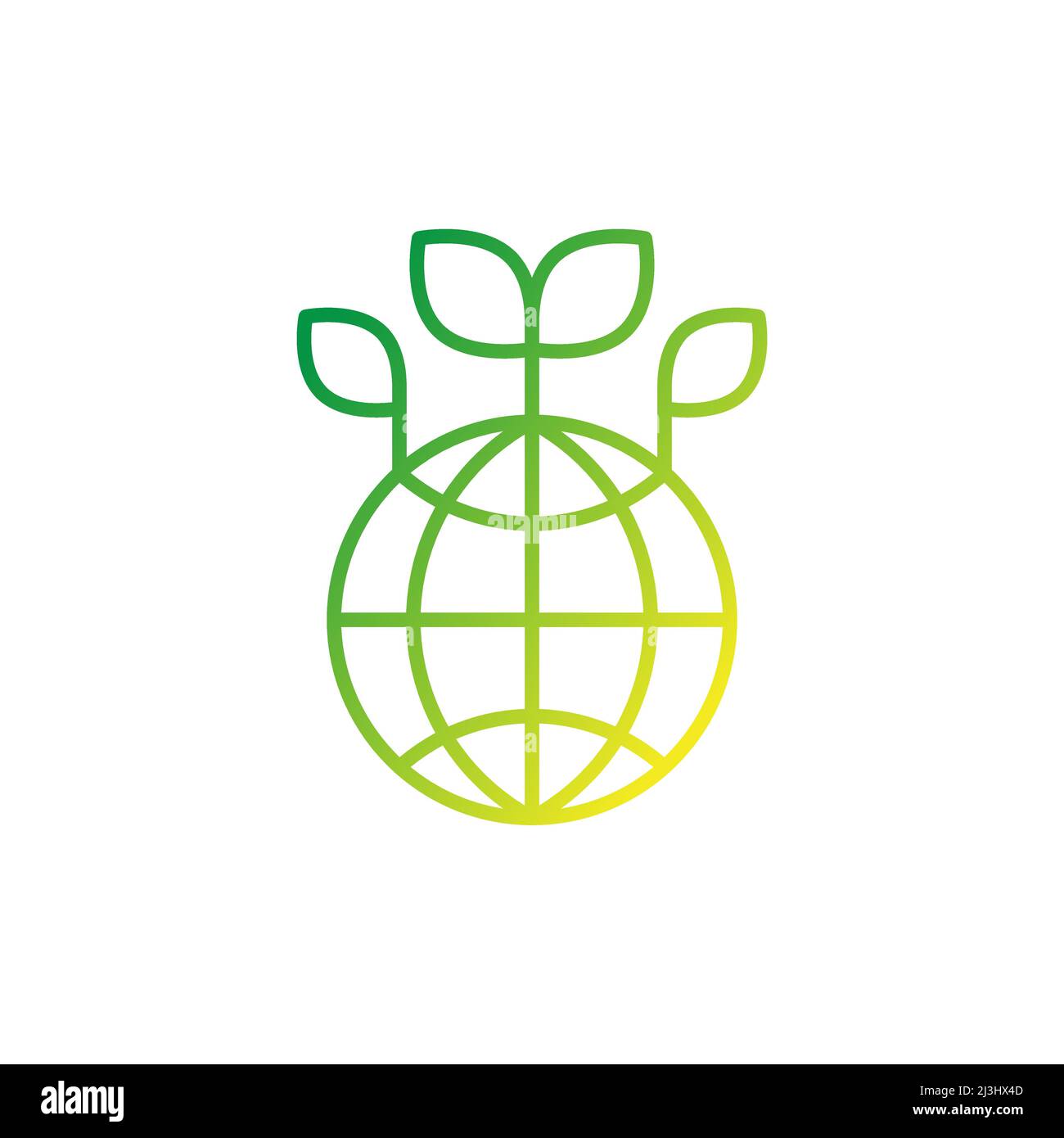 Icona della linea di messa a terra verde su bianco Illustrazione Vettoriale