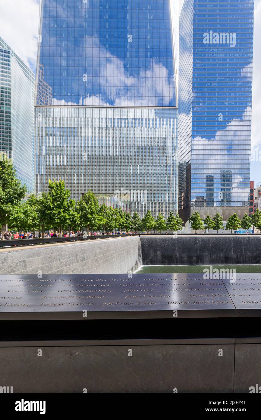 WORLD TRADE CENTER, New York City, NY, USA, presso il nuovo One World Trade Center di Lower Manhattan Foto Stock