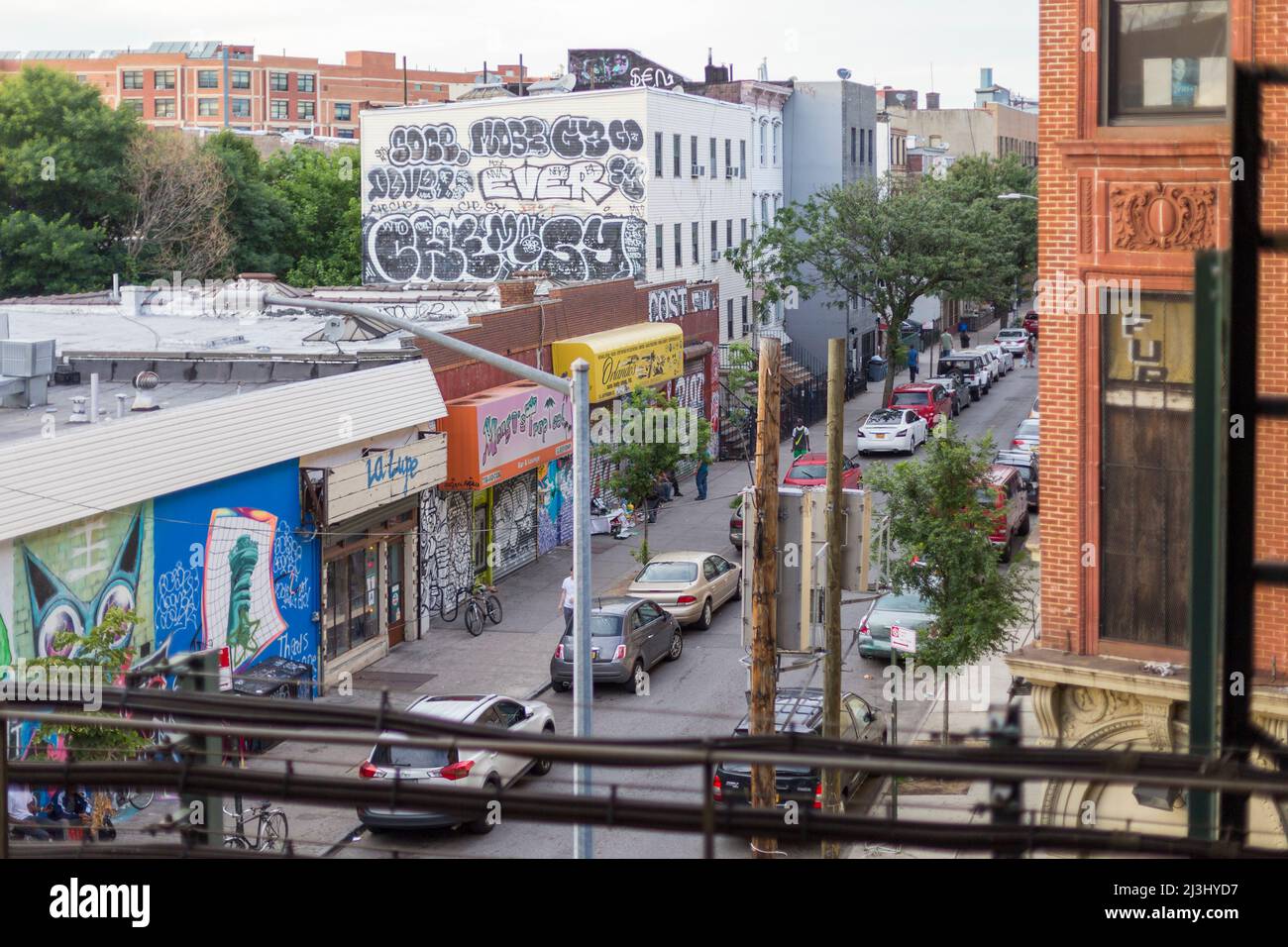 MYRTLE AV/BROADWAY, New York City, NY, USA, alla stazione della metropolitana Foto Stock