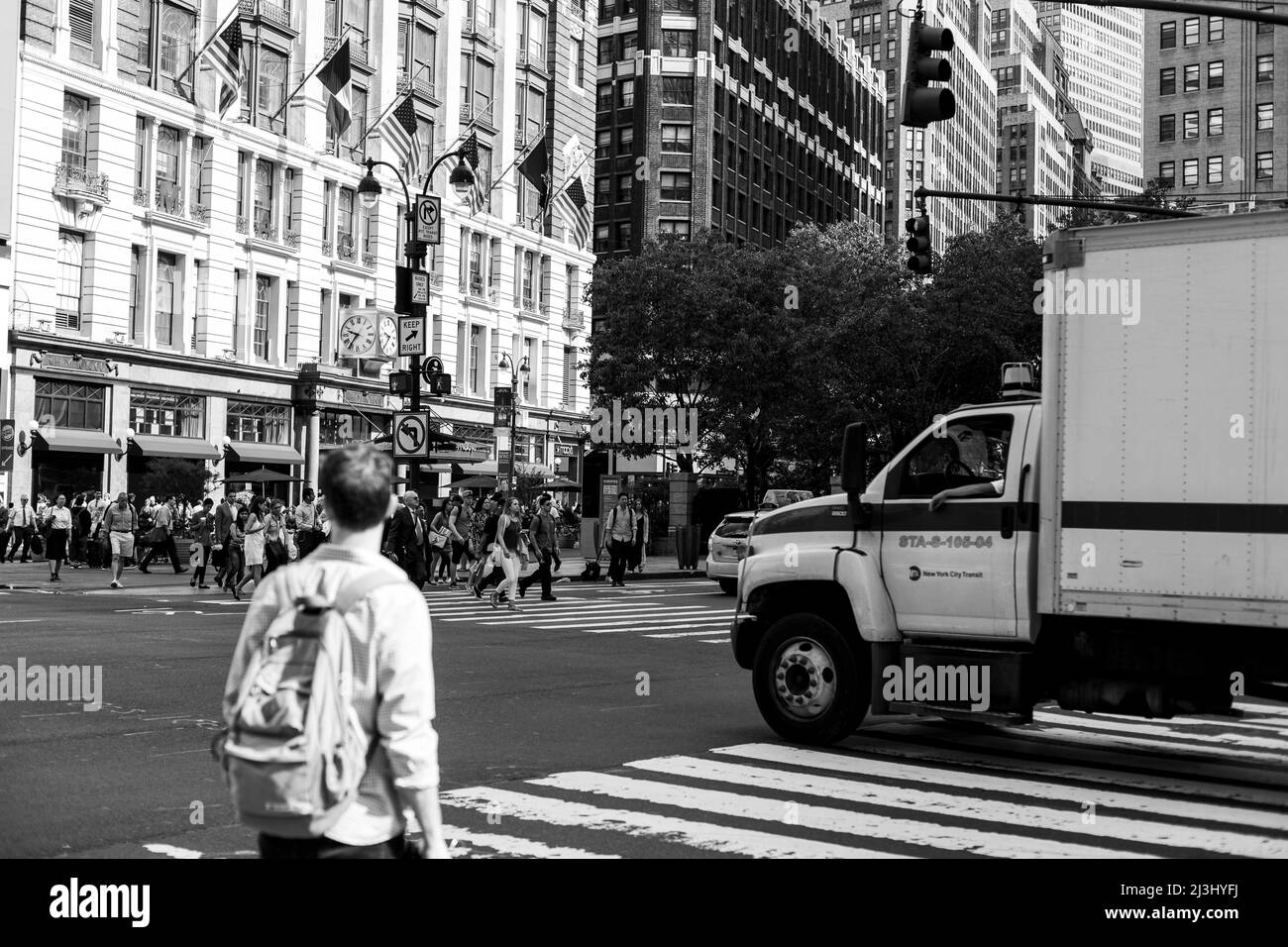 Midtown South, New York City, NY, USA, Street Scene con la gente Foto Stock