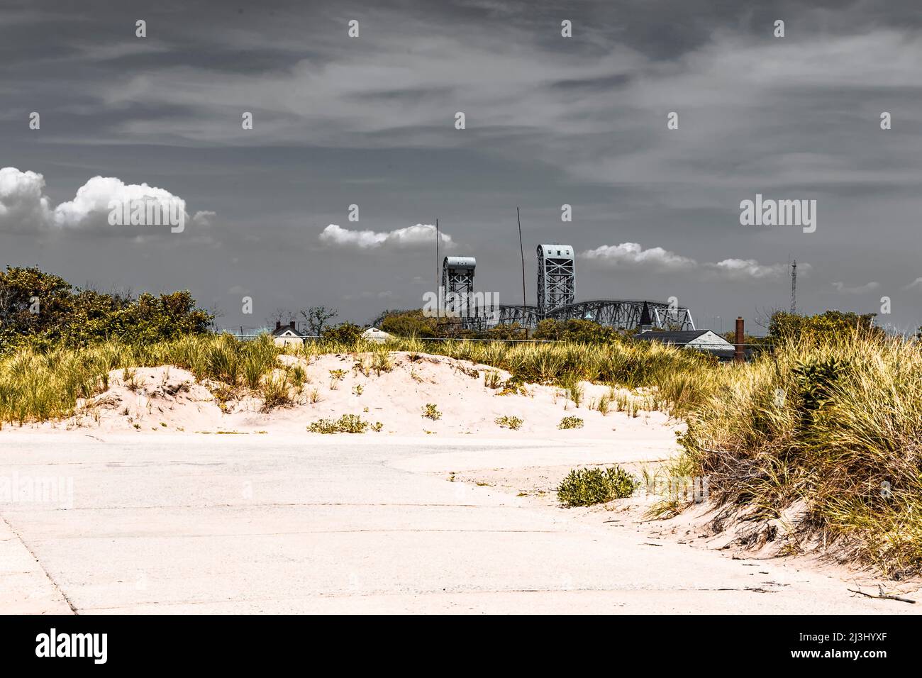 Breezy Point, New York City, NY, USA, The Bridge to Fort Tilden in the Back Foto Stock