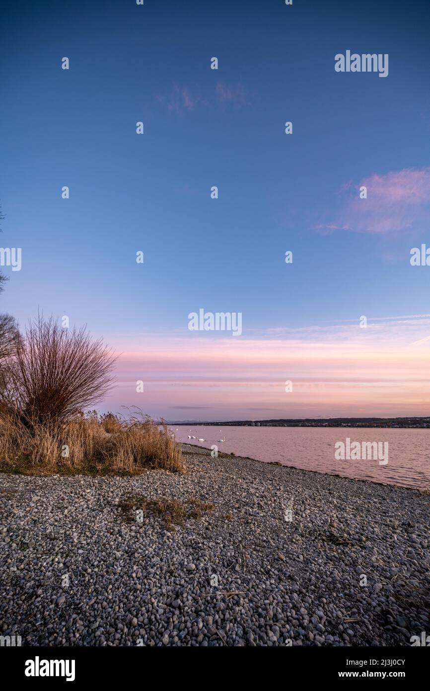 Cielo di vaniglia al lago di costanza Foto Stock