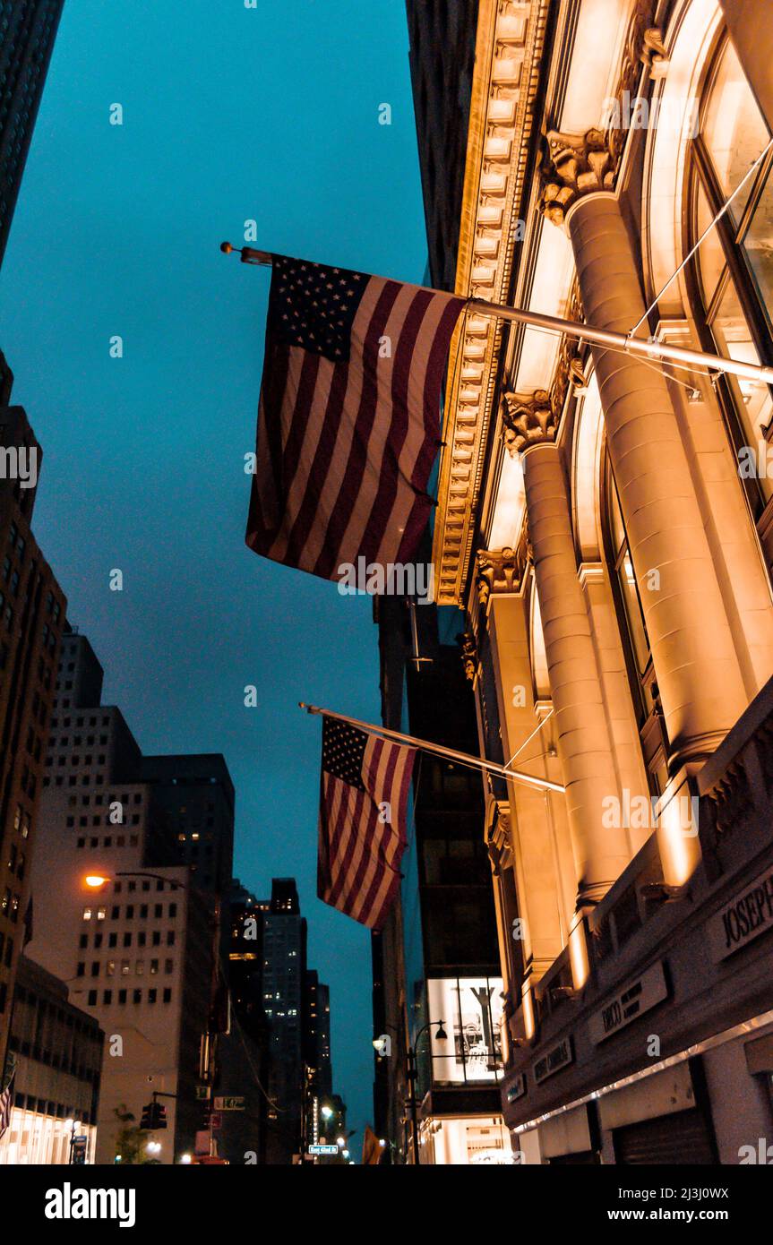 MURRAY HILL, New York City, NY, USA, American Flags Foto Stock
