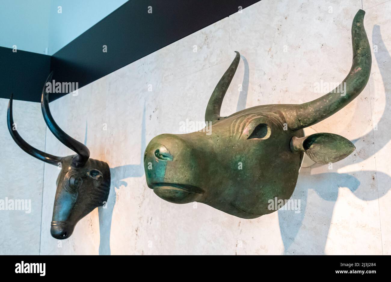 Tori di Costitx - 500 AC-200 AC - età del ferro - bronzo. Santuario di Predio de Son Corro, Costitx, Maiorca, Spagna. Museo Archeologico Foto Stock