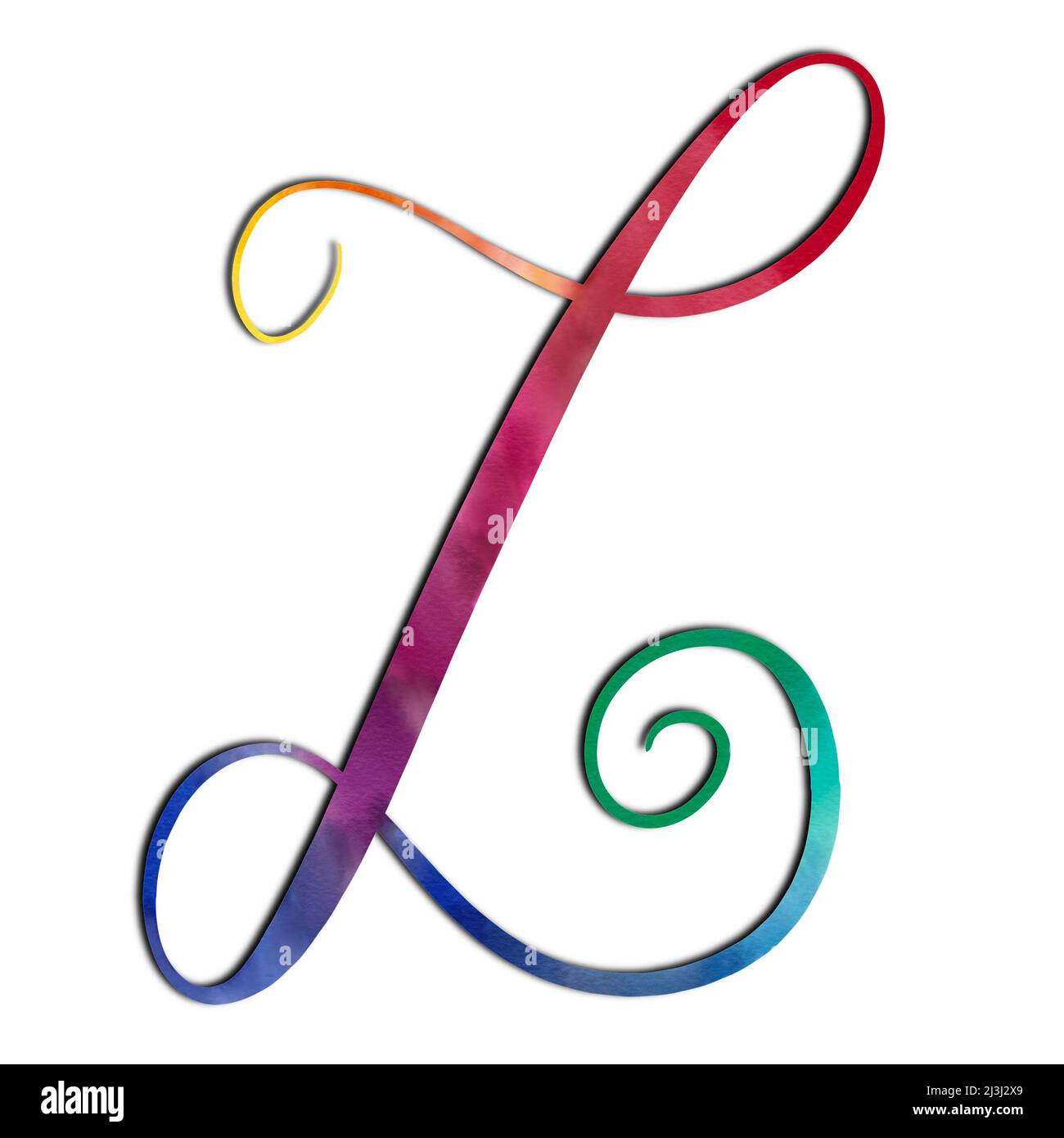 effetto acquerello letter z Foto Stock