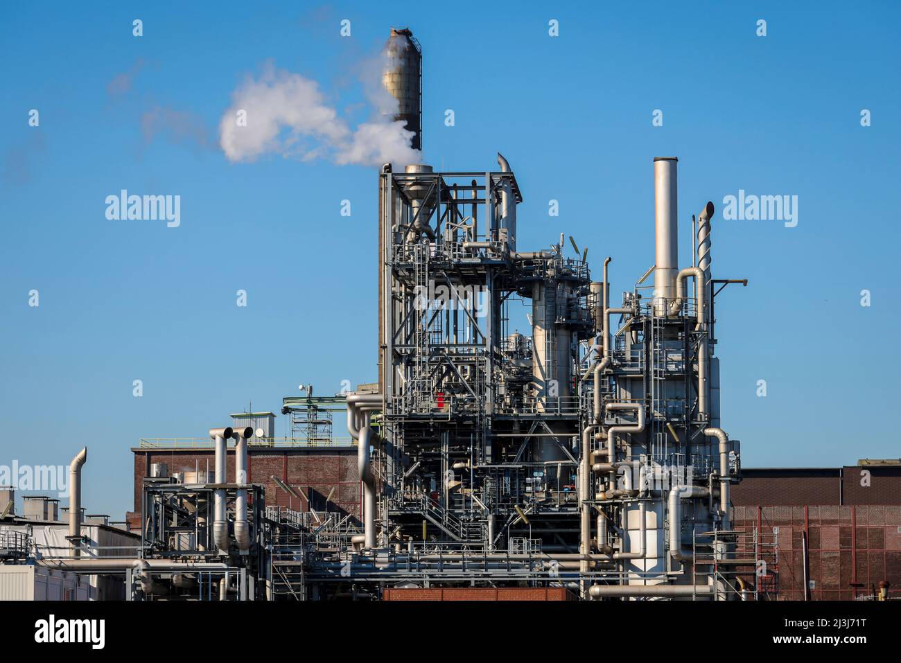 Oberhausen, Renania Settentrionale-Vestfalia, Germania - Air liquide, produzione di idrogeno presso il Parco delle sostanze chimiche dell'OQ. Impianto POX (ossidazione parziale) per la produzione convenzionale di idrogeno e gas di sintesi Foto Stock