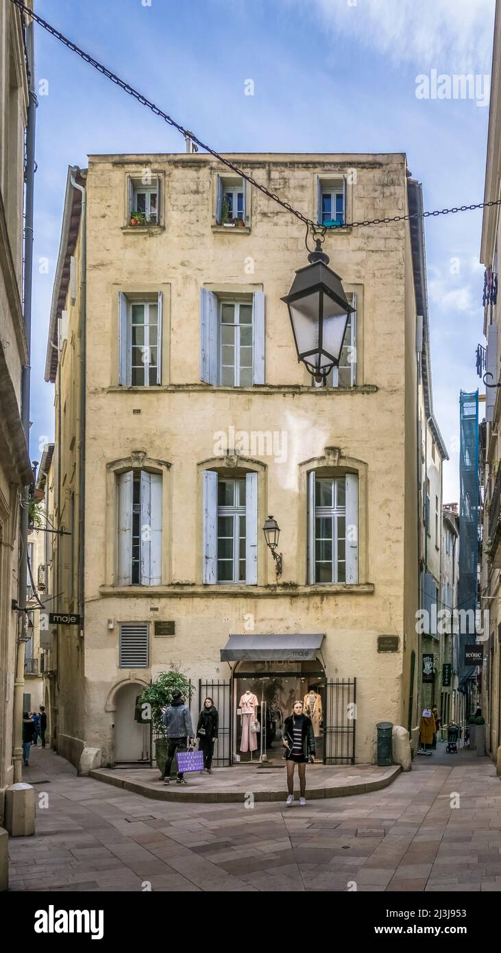 Rue l'Ancien Courrier a Montpellier. Foto Stock