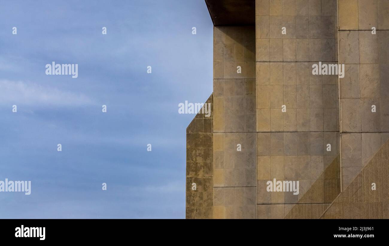 Muro di costruzione a Montpellier. Foto Stock