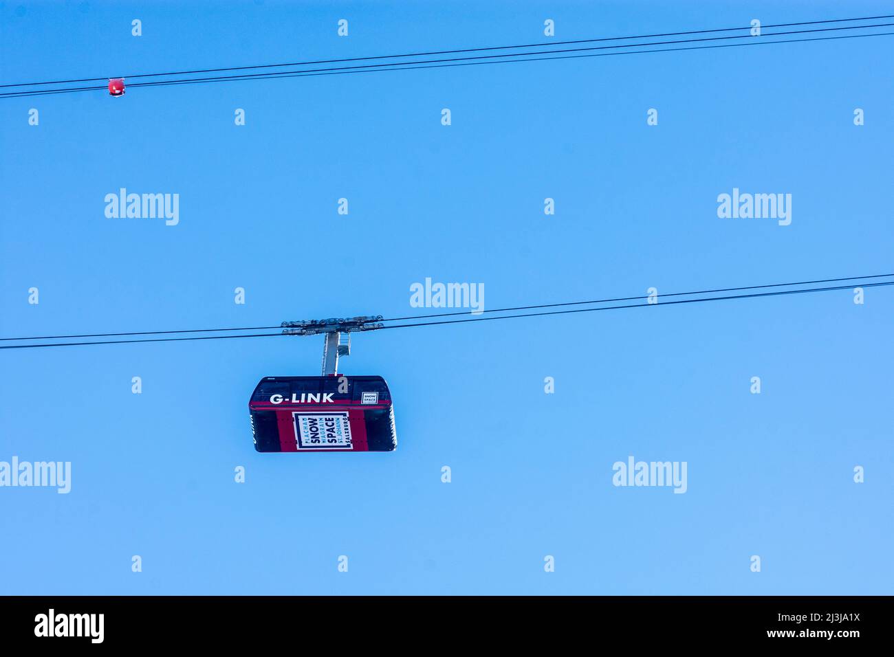 Wagrain, auto di G-link aereo tram / funivia nello spazio neve Salisburgo - Flachau / Wagrain / St. Johann-Alpendorf a Pongau, Salisburgo, Austria Foto Stock