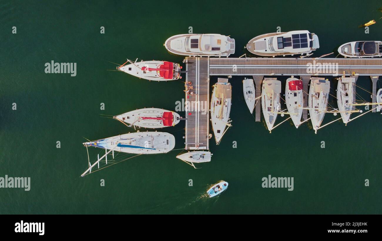 Barche a vela a Portoroz Marina, Slovenia Foto Stock