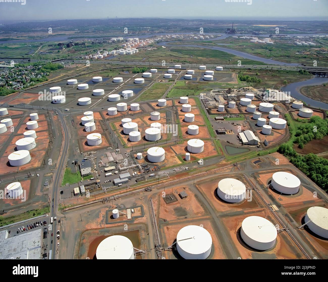 Tank Farm, Linden, New Jersey Foto Stock