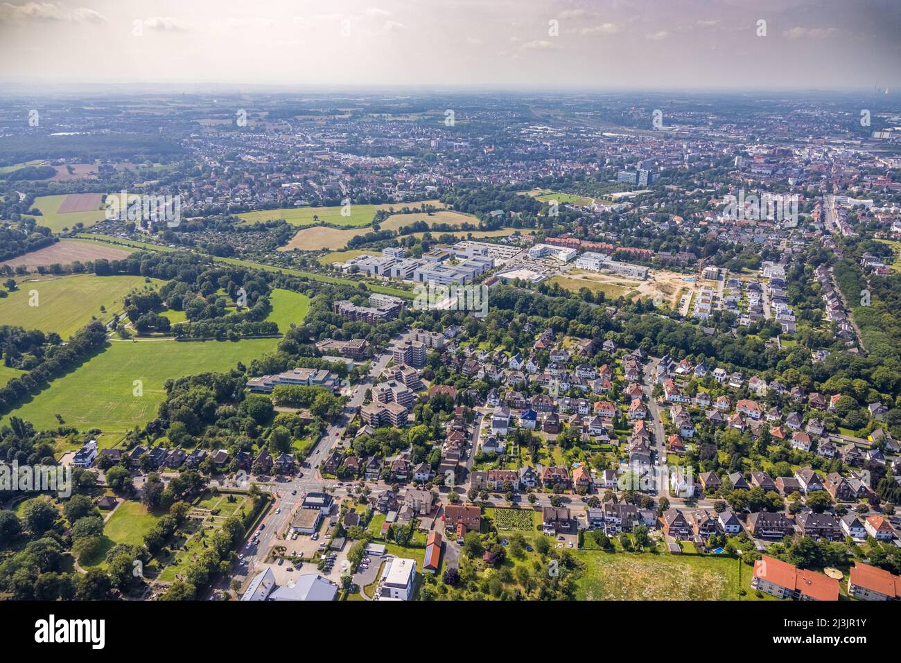 Fotografia aerea, LAG state Labor Court Hamm a Uentrop, Hamm, Ruhr Area, Renania settentrionale-Vestfalia, Germania, DE, Europa, vista uccelli-occhi, foto aerea Foto Stock