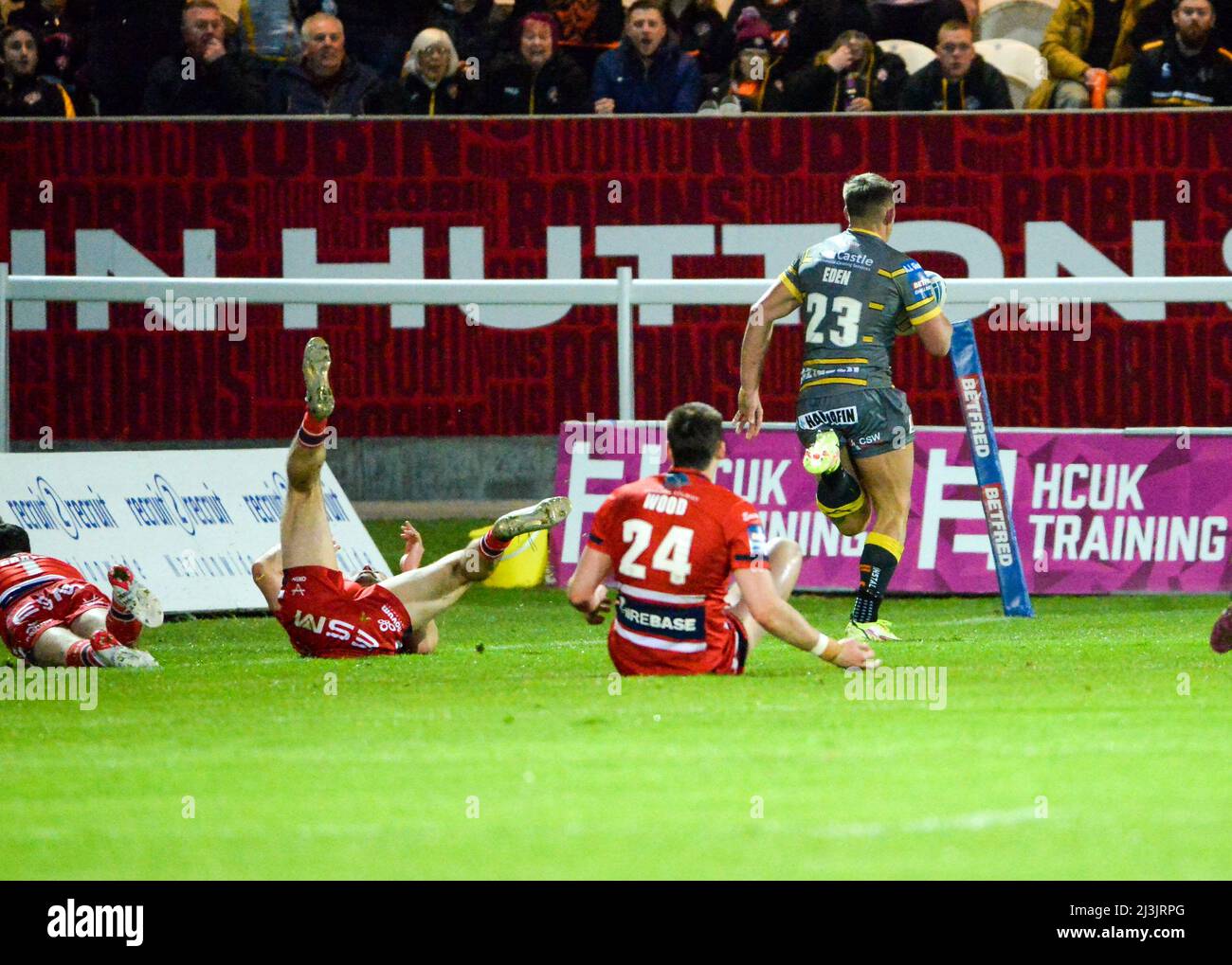 Hull, Regno Unito. 08th Apr 2022. Betfred Challenge Cup tra Hull KR e Castleford Tigers all'Hull College Craven Park Stadium il 8th aprile 2022 Credit: Craig Cresswell/Alamy Live News Foto Stock