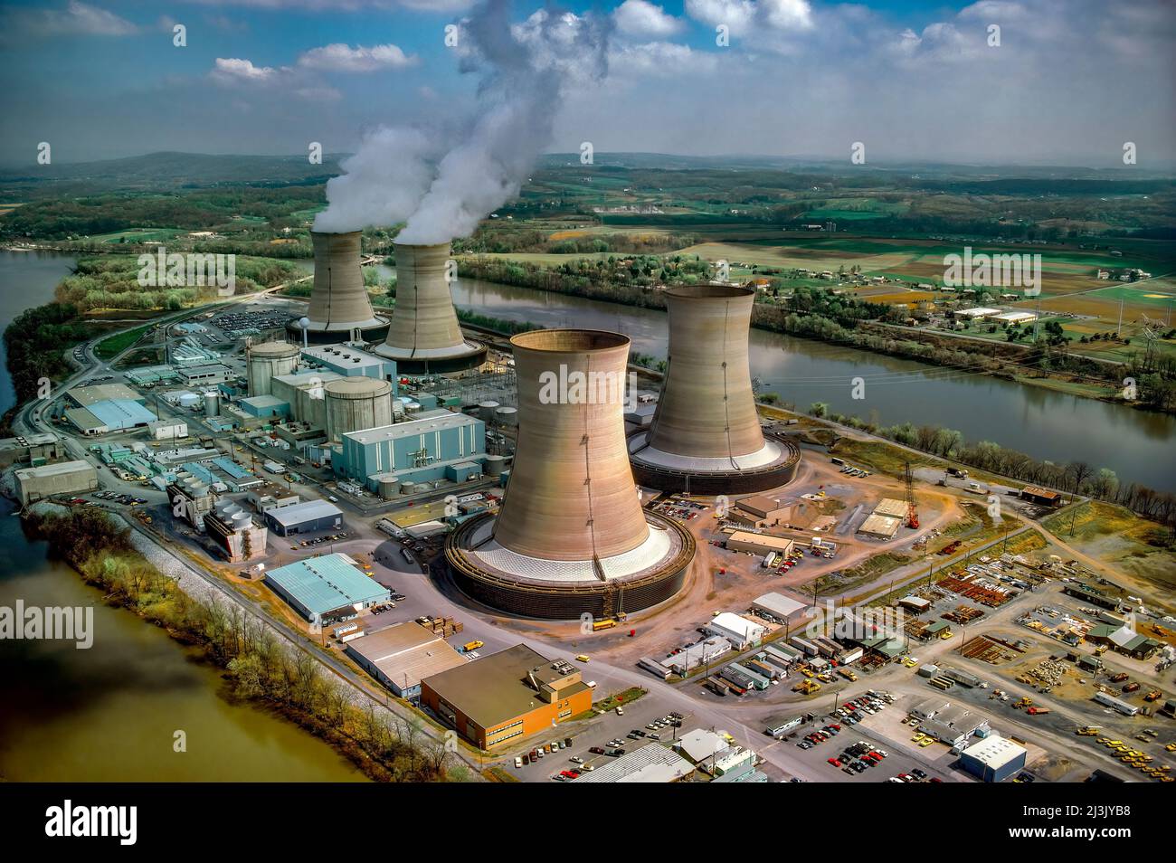 Centrale nucleare di Three Mile Island, Pennsylvania Foto Stock