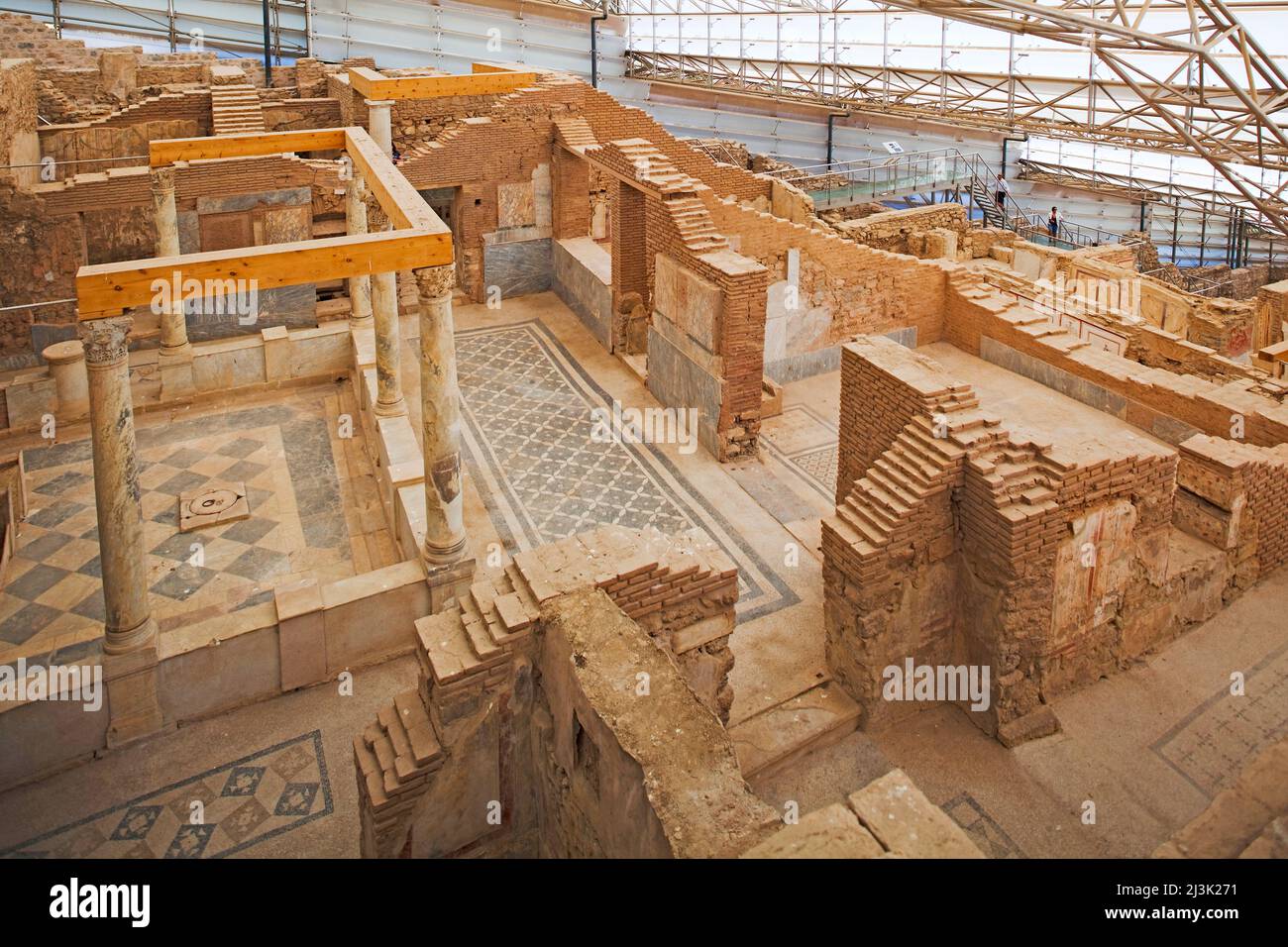 Case con terrazza in Efeso, Turchia; Efeso, Anatolia, Turchia Foto Stock