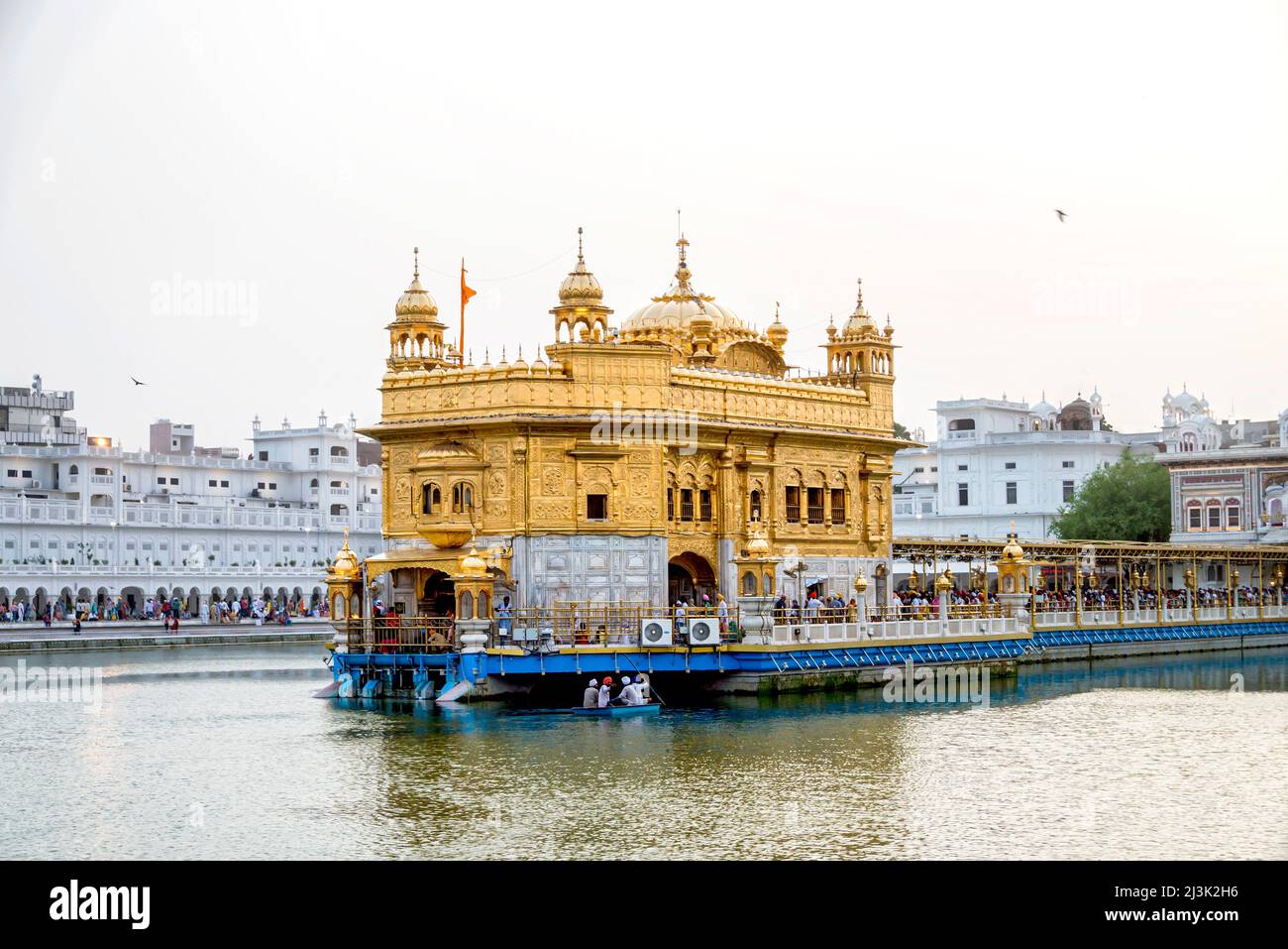 Golden Temple (Sri Harmandir Sahib) Gurdwara e Sarovar (piscina di Nectar); Amritsar, Punjab, India Foto Stock