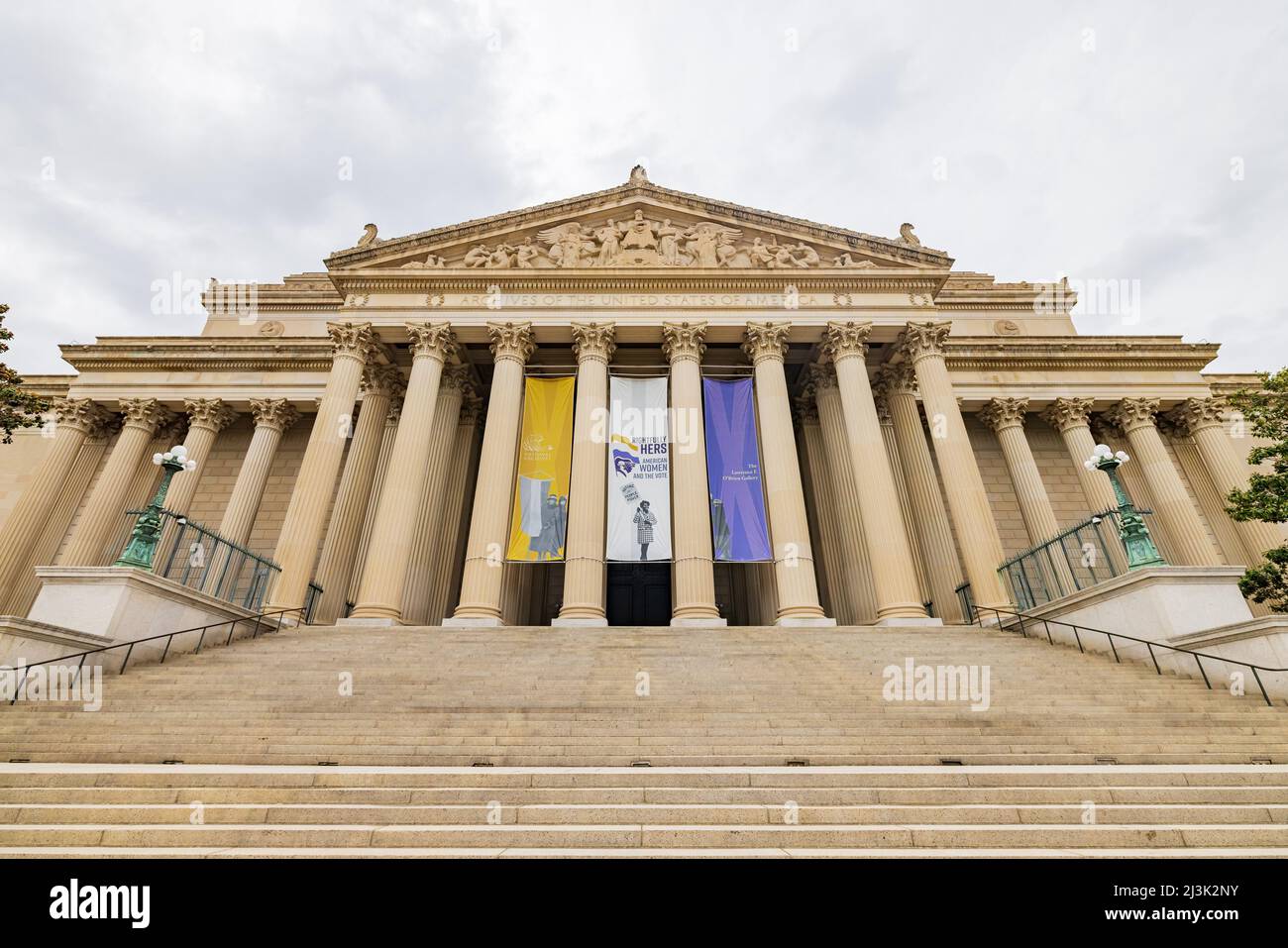 Washington DC, MAR 31 2022 - Vista in alto del National Archives Museum Foto Stock