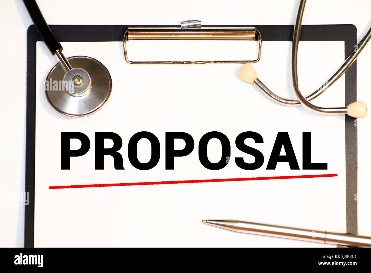 PAROLA DI PROPOSTA su carta di indice della scheda, concetto medico. Foto Stock