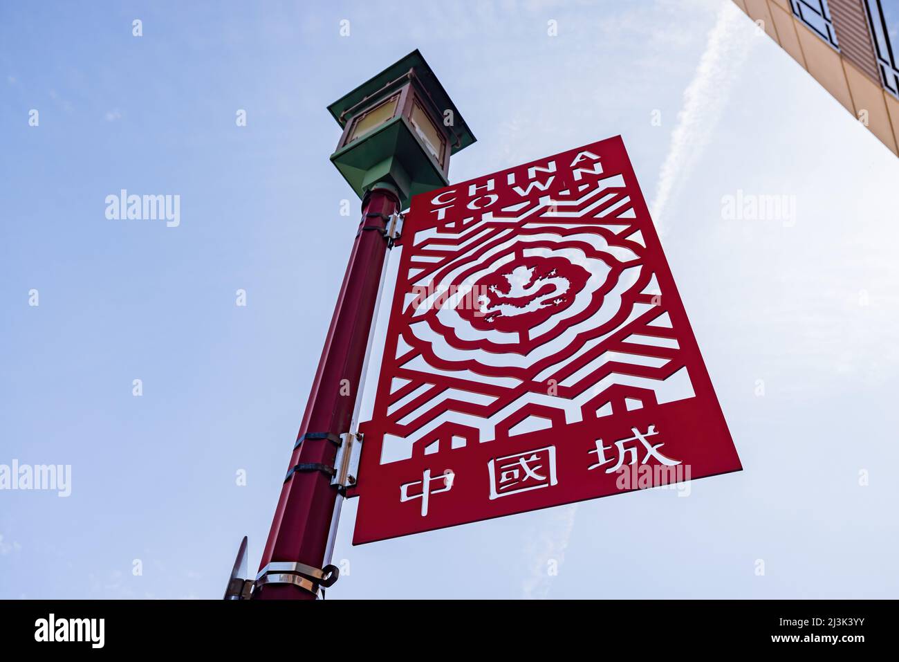 Washington DC, Apr 4 2022 - primo piano del segno di Chinatown Foto Stock