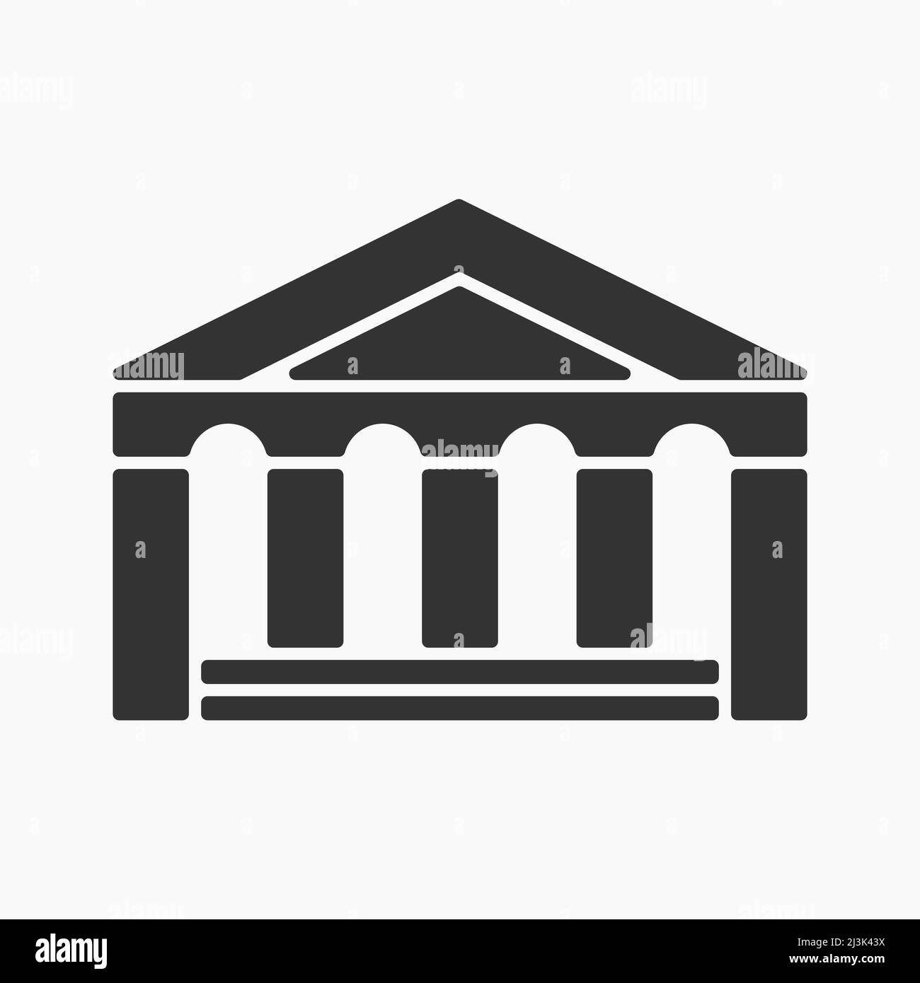 vecchia classica banca costruzione forma icona vettore illustrazione piatta Illustrazione Vettoriale