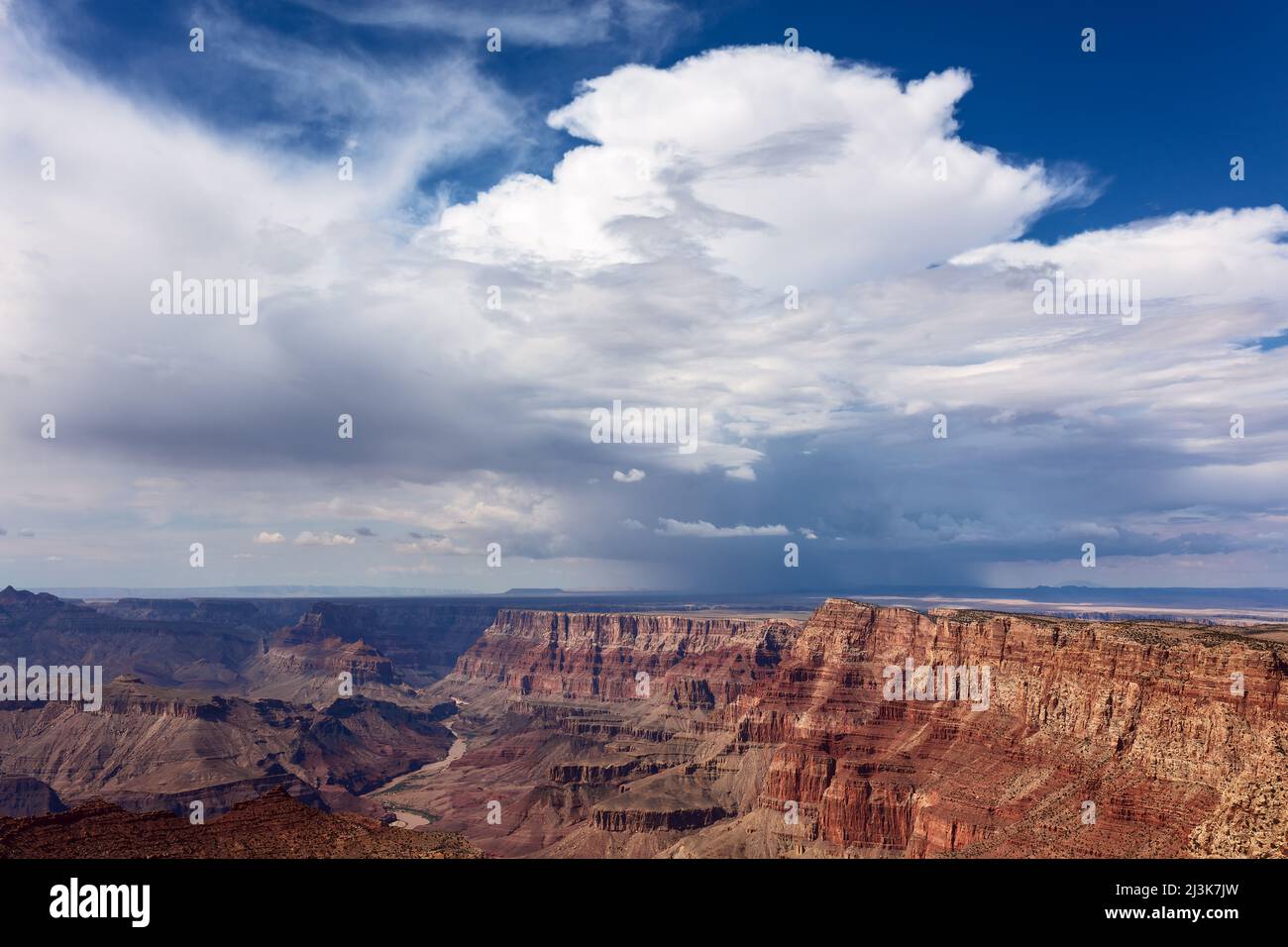 Tempesta estiva dal Desert View sul South Rim nel Parco Nazionale del Grand Canyon, Arizona, USA Foto Stock