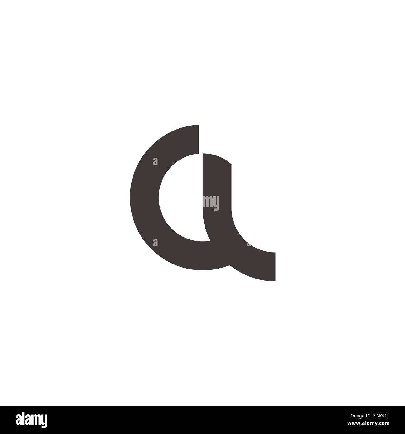 lettera cl semplice vettore di logo di curve geometriche Illustrazione Vettoriale