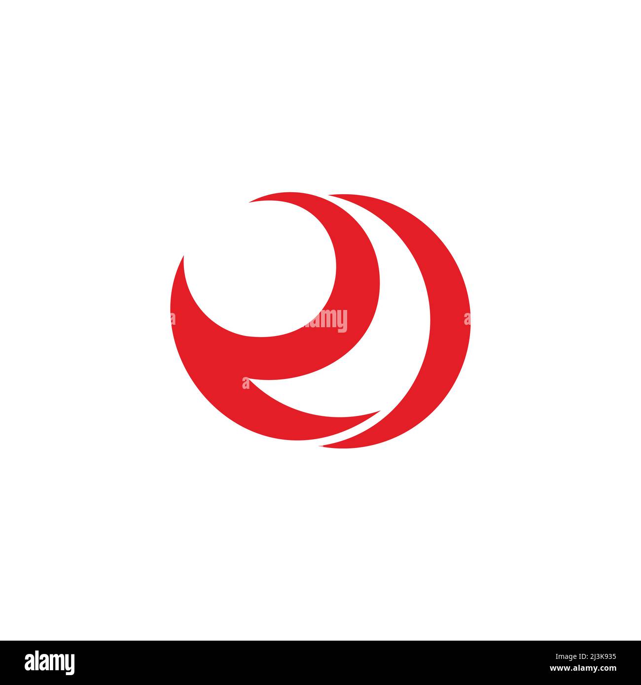 le curve rosse della lettera del disegno del concetto semplice del vettore del logo Illustrazione Vettoriale