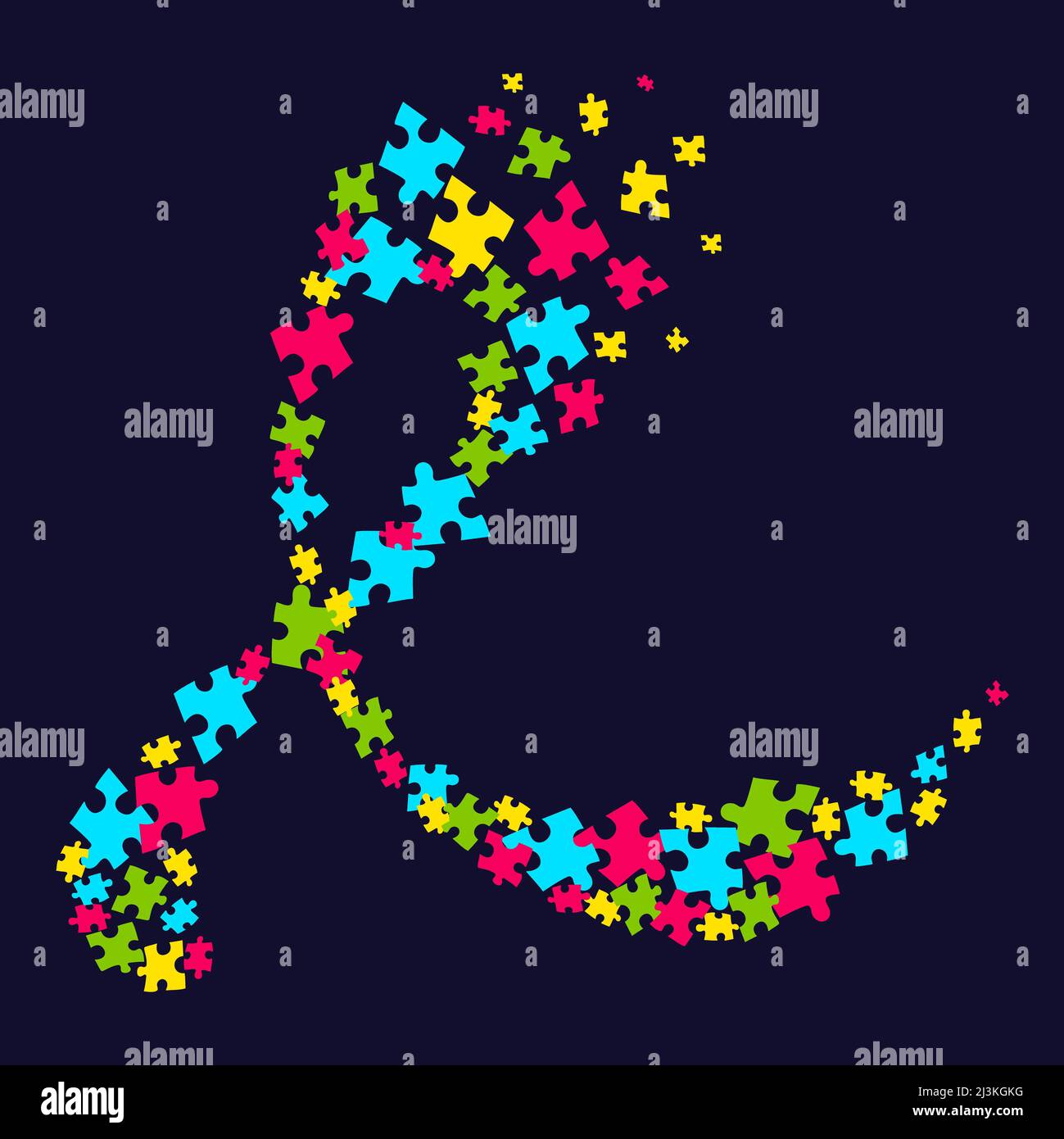 Nastro di consapevolezza dell'autismo, illustrazione concettuale Foto Stock