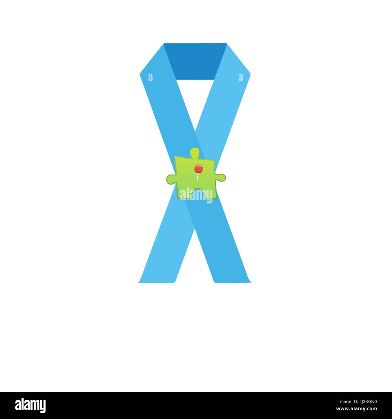 Nastro di consapevolezza dell'autismo, illustrazione concettuale Foto Stock