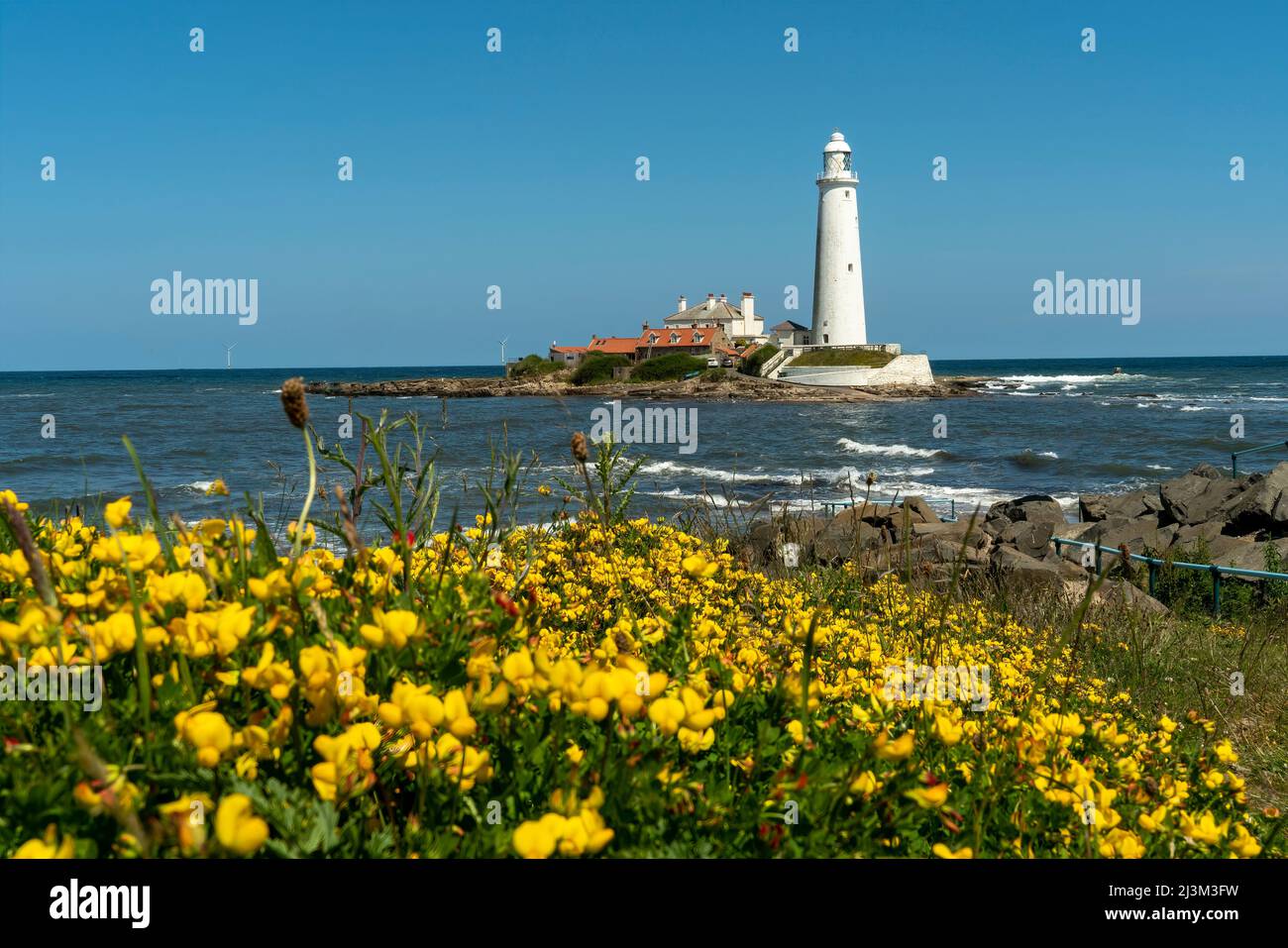 St. Mary's Faro; Whitley Bay, Tyne and Wear, Inghilterra Foto Stock