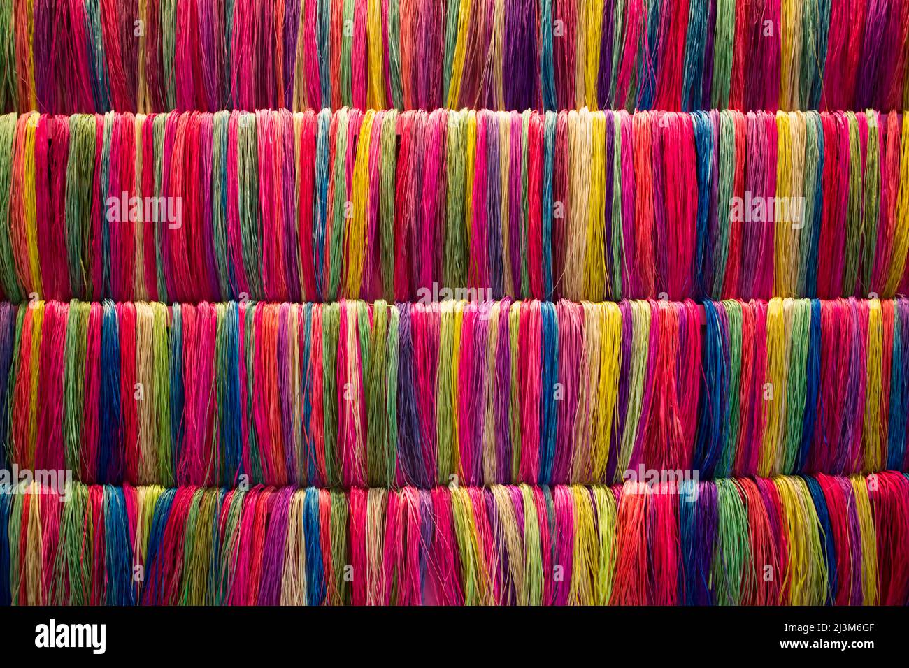 Lavorazione della palma Jipi per la produzione di cappelli, la città vecchia di San Francisco de Campeche, patrimonio dell'umanità dell'UNESCO Foto Stock